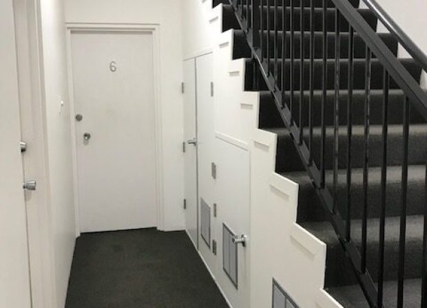 Under stair fire enclosure painted – Collaroy Under stair fire enclosure painted - Collaroy